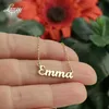 Ожерелье с именем, подвеска из нержавеющей стали 304, подвеска Эмма, рождественский подарок матери, ожерелья 216U