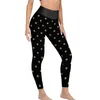 Leggings femininas Gold Dot Print Yoga Calças Mulheres Bolinhas Sexy Push Up Engraçado Esportes Calças Elásticas Personalizadas Fitness Gym Leggins