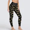 Leggings da donna Celestial Sun Moon Sexy Gold Star Allenamento Pantaloni da yoga Collant sportivi elasticizzati a vita alta Lady Kawaii Design Leggins