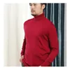 Erkek Sweaters Sonbahar ve Kış Kore Yüksek Boyun Külot Örgü Moda İş İş Rahat Alt Büyük Gevşek Kazak K0008
