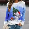Women's Hoodies 2023 Autumn And Winter Cross-border Foreign Trade Factory Direct Sales Of Christmas Printed Female Top Round Neck Long Sleev
