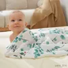 Filtar Swaddling Plants 120*110 cm Swaddle Filtar Bomullsskikt Baby Filt Nyfödd baby badhandduk