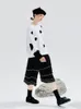 Women's Shorts IMAKOKONI Original Design Black Elastics Waist Quarter Pants Loose Wool Woven 234210