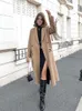 Trench da donna misto moda nappa lungo invernale trench elegante giacca a vento femminile a maniche lunghe 2023 autunno colletto rovesciato cappotti da donna 230922