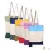 Sacos de armazenamento Sacos de armazenamento 35x10x40cm Tricolor Canvas Blank Shop Tote Reutilizável Algodão Mercearia Saco de Alta Capacidade Lx4950 Drop Delivery Ho Dhfe7