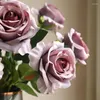 Decorative Flowers Simulated Single Branch Rose Flower Valentine's Day Wedding Stage Shooting Props Shopping Mall Window Decorations