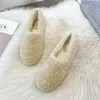 Mocassins robe lambwool femme chaussures de coton hiver