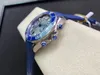 OM Factory new 9900 chronograph Automatic gray dial Ceramic bezel 44 mm Men's Watch Diver 300 m 210.30.44.51.01.001 Steel case blue rubber strap sapphire glass and box