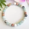 MG1101 Bracciale con olio essenziale di amazzonite opaco da 6 mm Bracciale con sollievo dall'ansia Yoga Mala Bracciale con diffusore in pietra lavica Bracciale Boho per donna Y242f