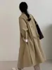 Casacos de Trench das Mulheres Coreano Turn-down Pescoço Vintage Windbreak Mulheres Elegante Casual Sólida Senhora Outono Outfits 2023 Moda Solta Francesa Longa