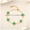 سوار جديد Colorf Clover Charm سوار 18 كيلو بايت من الفولاذ المقاوم للصدأ الذهب