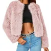 Womens Fur Faux Fashion Winter Coat Korea Warm Feather Coats Cardigan Short Outercoat Lady Party Elegant Outfits Clothing 230922