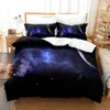 Sängkläder sätter Universe Planet Däcke Cover Boys Twin 3D Galaxy Set Kids Bedroom Decor Sedclothes Microfiber Cosmos Nebula Bed Linen 230921