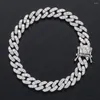 Link Bracelets ZOCA Hip Hop Bracelet 9mm Single Row Zircon Cuban Chain Men's And Women's Bling