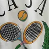 T-shirts pour hommes 2024ss Kaus Raket Tenis Casablanca Kaus Kasual Kualitas Terbaik Wanita Pria Kaus Atasan