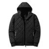 Mens Down Parkas Jackets for Men with Hood Autumn Winter Cotton Padded Jacket Fashion Clothing Rhombus Texture Casual Plus Size 5XL 230922