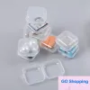 Qualidade quadrada vazia mini caixa de recipientes de armazenamento de plástico transparente com tampas caixa pequena caixa de armazenamento de tampões de ouvido de jóias
