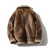 Men S Leather Faux Fur Autumn Winter Thicking High End Brand Jacket Plus Velvet Fashion Large Size Khaki Man PU 230922