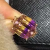 Cluster Rings Natural Ametrine Ring 18k Gold Match South Africa Diamond 9ct Specifications 12 12mm Passable Adjust