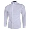 Męskie koszule męskie sukienka biała koszula regularnie dopasowanie solidnego koloru bluzki bluzki bluzka