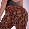 Women's Leggings Red Paisley Yoga Pants Lady Vintage Print Sexy High Waist Aesthetic Sports Tights Seamless Graphic Fitness Leggins
