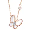 Chains 316L Stainless Steel Flower Trace Super Fairy Butterfly Necklace Short Temperament2923