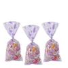 Cadeau cadeau 100pcs violet papillon sac en plastique bonbons cookie dessert poche plate liée soie sceau fête