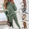 Kvinnors tvåbitar byxor Autumn Women Tracksuit Sweatshirt Drawstring Suit Female 2023 Fashion Ladies Casual Loose Long Sleeve Pullover