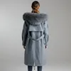 Mulheres pele falsa roupas de inverno casaco feminino gola natural com capuz rex coelho feminino quente longo mulher parkas 22299 230921