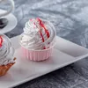 Bakeware Tools 100Pcs 5Oz 125Ml Disposable Cake Baking Cups Muffin Liners With Lids Aluminum Foil Cupcake Cups-Pink