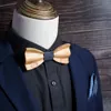 Nackband mahoosiv personlighet trä båge band för män bröllop nackkläder tillbehör nyhet handgjorda fast zebra trä bowtie cravat 231013