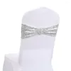 Chaise Couvre 10pcs Spandex Stretch Couverture Bow Tie Sash Décoration pour Banquet de fête de mariage 15 35cm