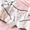 Bras Sets Wriufred Cotton tube top underwear set girl wire free home pajamas nightwear sweet cute bra set women lingerie mid waist panties Q230922