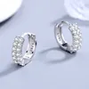 Stud NEHZY 925 silver needle Ladies Fashion High Quality Jewelry Double Row Crystal Zircon Round Silver Plated Stud Earrings 230921