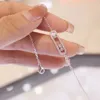 قلادة قلادة كلاسيكية S925 Sterling Silver Womens Necklace Mobile Diamond Jewelry Gift For Girlfriend 230921