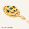 Emerald diamanthalsband uttalande halsband 18 guldpläterad ihålig hänge halsband flickvän dyra hängen populära kedja minimalistiska smycken juveler ädelstenar