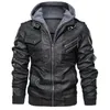 Men S Leather Faux Desyway Spring Antumn Men Brown Motorcykeljacka med avtagbar huva Male Pu Coat EU -storlek Högkvalitet 230922