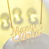 Fashion Custom Stainless Steel 2 Name Heart Necklace For Women Personalized Letter Gold2188