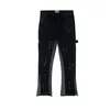 Mens Jeans Vintage Streetwear Flared Pants Hip Hop Splashing Ink Wide Leg Jean Overalls for Men Fashionable Retro Patchwork 230922