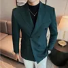 Men's Suits 2023 Top Quality Clothing Men Double Breasted Suit/Male Spring Slim Fit Fashion Casual Dress Blazers Fancy Tuxedo S-3XL