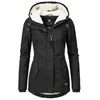 Women Blends Zipper Outdoor Jacket for Women Warm Windproof Waterproof Mountaineering Hooded Coat Autumn Winter Long Sleeve Solid Color Tops 230922