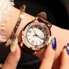 Relógios de pulso clássico escritório negócios relógios na moda senhoras relógio com diamante de água fluindo para compras acampamento andando