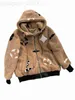 Fourrure pour femme Faux Designer Designer de luxe manteau de fourrure surdimensionné chemisier à capuche pull femmes hommes hiver col en tricot mode motif alphabet kaki à manches longues