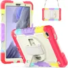 Étui rigide en silicone hybride pour tablette Samsung Galaxy Tab A7 10.4 A7Lite 8,7 pouces, support rotatif à 360 °, housse de protection complète antichoc pour enfants avec porte-stylo S