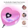 Nail Dryers Cute Heart Shape Fast Drying Manicure Pedicure Machine Light Weight 96W Hybrid Pro Cure UV LED Nail Lamp 230921