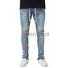 Men's Jeans 2018 New Men's Stretch Elastic Side Ankle Zipper Ripped Destroyed Hip Hop Skinny Jeans J230922