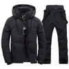 Trajes de esquí Traje de esquí de invierno térmico Hombres Chaqueta de esquí a prueba de viento y pantalones con babero Conjunto Traje de nieve masculino Ropa de snowboard Monos 230922