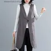 Women's Vests Mid-Long Cotton Linen Vest Women's New Spring/Summer Outwear 2023 Loose Sleeveless Coat Overcoat Waistcoat Grey Vests Female L230922