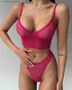 BHs Sets Yimunancy Dot Mesh Dessous Set Frauen 2-teilige Basic Spitze Transparent Spaghetti Strap BH + Höschen Unterwäsche Set Fancy Kit Q230922