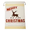 Wholesale Large Canvas Christmas Decorations Santa Sack 50x70CM Bag Kids Xmas Red Present Bag Home Decoration Reindeer Party Favor